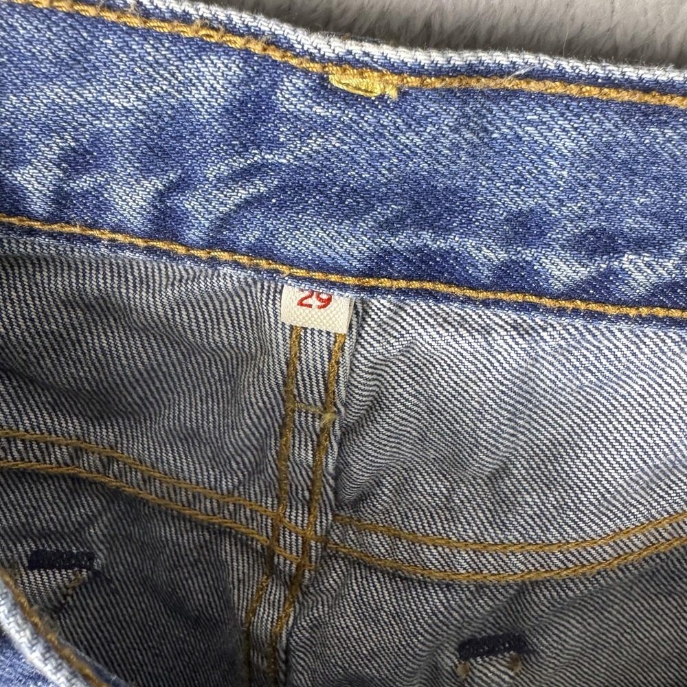 Levis Denim Shorts Womens 29 Distressed Raw Hem White Oak Cone Denim Vintage Sty - Picture 7 of 10